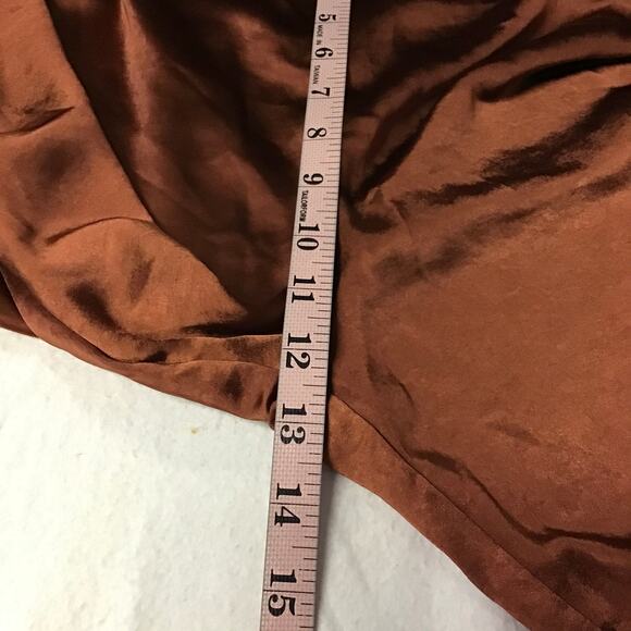 LUSH XS Perfect Night Brown Satin Cowl Neck Culotte Jumpsuit NEW b122 - Picture 9 of 13